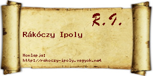 Rákóczy Ipoly névjegykártya